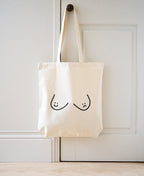 Happy Face / Sad Face Boobs Tote Bag - Good Breast, Bad Breast