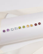 Citrine Round Stud Earrings 6 mm in Sterling Silver