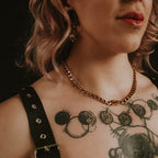 Gold Hel Skull Hoop Earrings