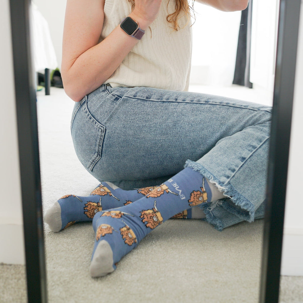 Save the Highland Cow Bamboo Socks