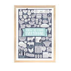 Blue How To Cook Everything Print Unframed