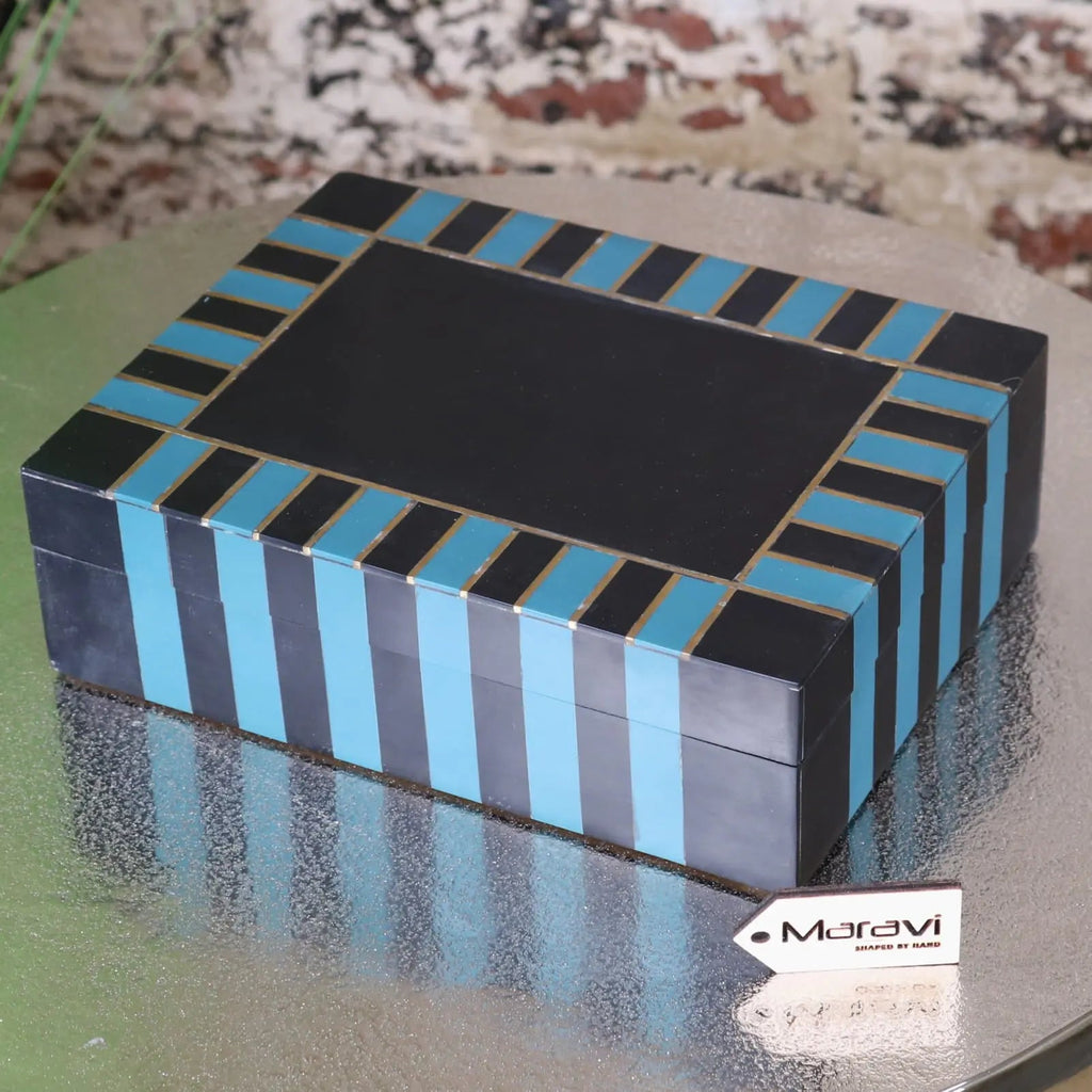 Panna Luxe Resin Jewellery Box - 2 Colours Blue