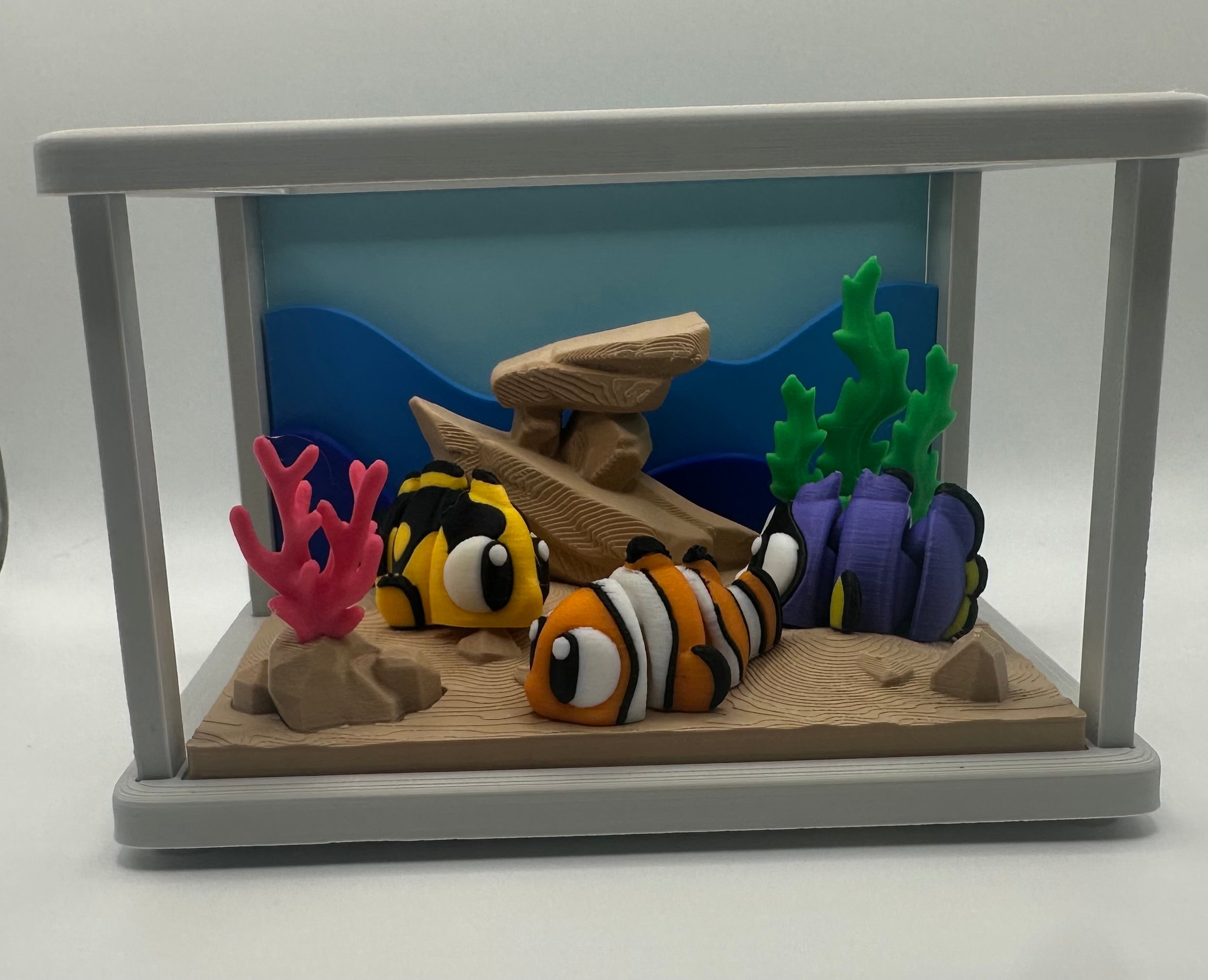 3D Printed Flexi Clown Fish | Nemo Inspired Fidget Toy | Desk Buddy | Keyring Gift for Ocean Lovers | Articulated Fish