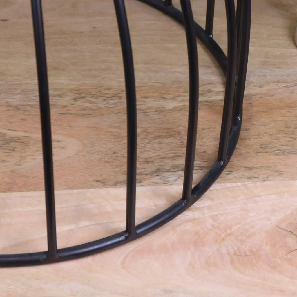 Palampur Gold Industrial Round Side Table