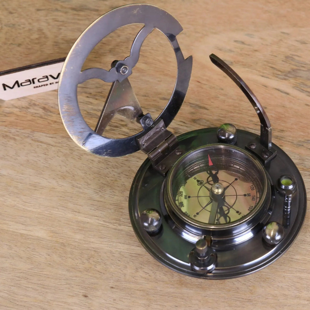 Gilbert and Sons Antique Brass Sundial Compass