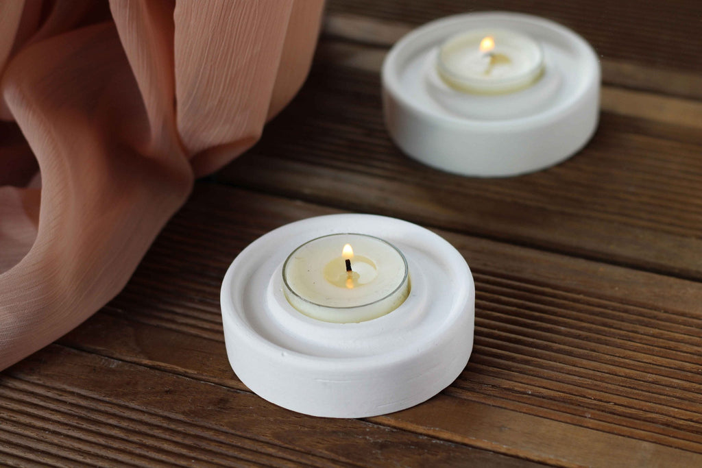 WHITE CONCRETE SINGLE TEALIGHT HOLDER Default Title