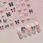 Hello Claws | Black Pink Bowknot Nail Deco Sticker