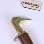 Naka Long Shoe Horn Wooden Brass Animal Top 46cm Duck