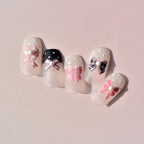 Hello Claws | Black Pink Bowknot Nail Deco Sticker