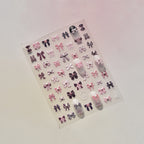 Hello Claws | Black Pink Bowknot Nail Deco Sticker
