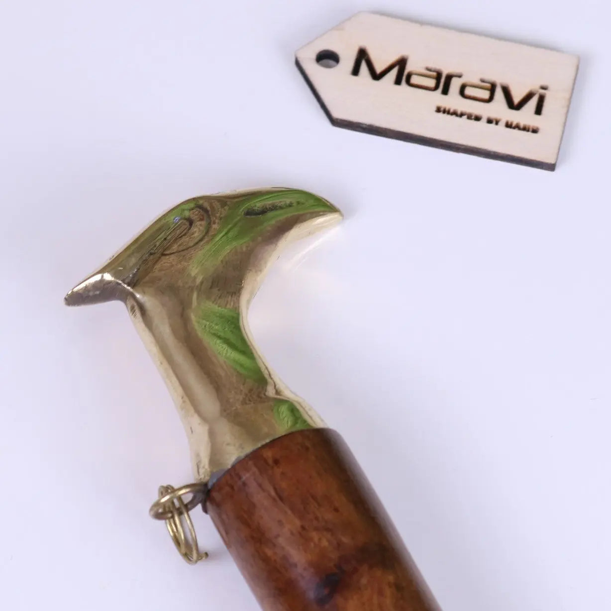 Naka Long Shoe Horn Wooden Brass Animal Top 46cm Eagle