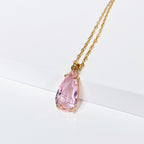 Carina Pink Teardrop Pendant Necklace