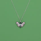 Pink Death Moth Pendant Necklace
