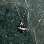Gothic Black Barbed Heart Pendant Necklace