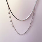 Elisaria Luxe Stainless Steel Double Layered Necklace