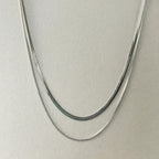 Milan Luxe Silver Plated Double Layer Chain