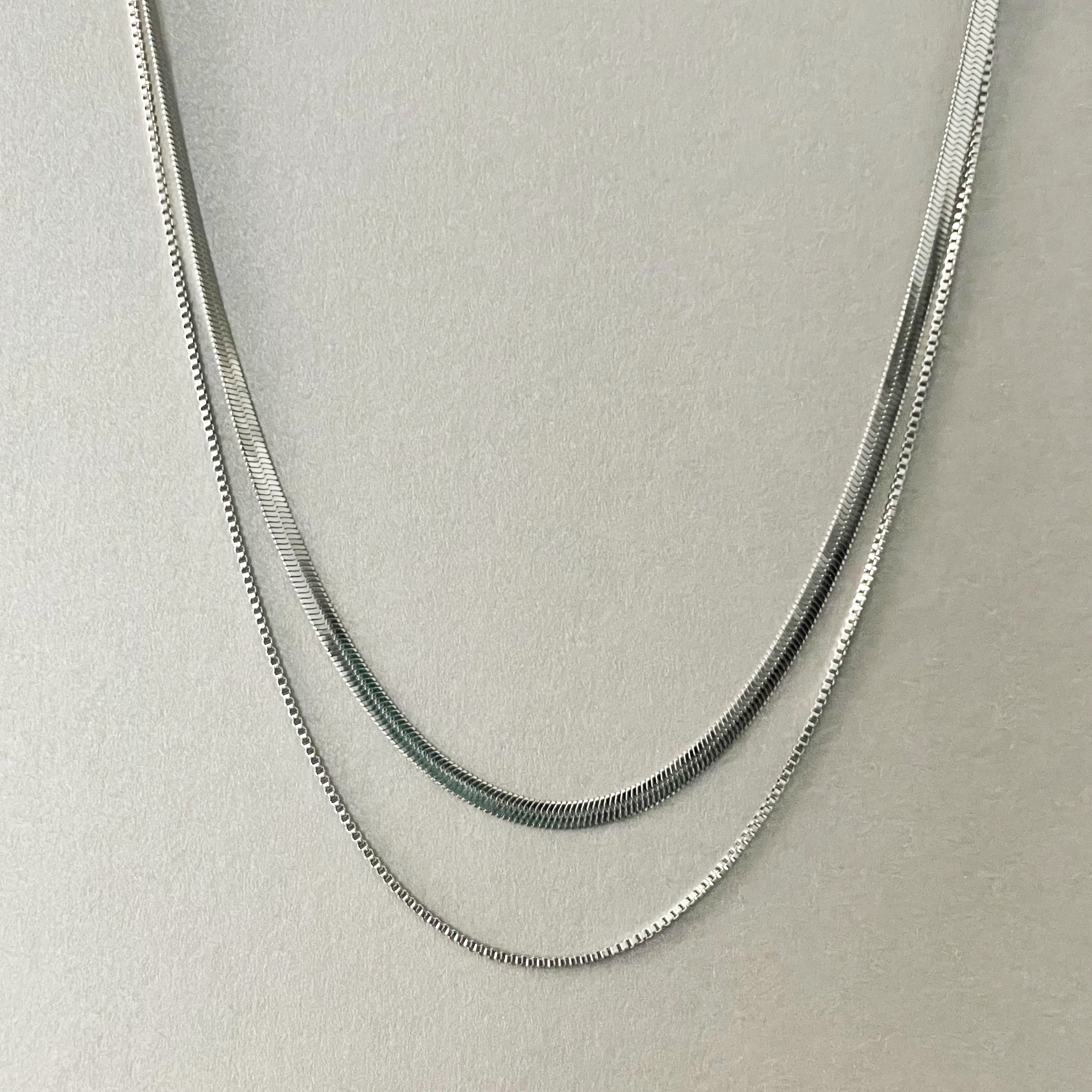 Milan Luxe Silver Plated Double Layer Chain