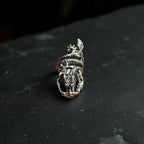 Unique Gothic Oriental Dragon Statement Ring Silver Tone - Size M 1/2
