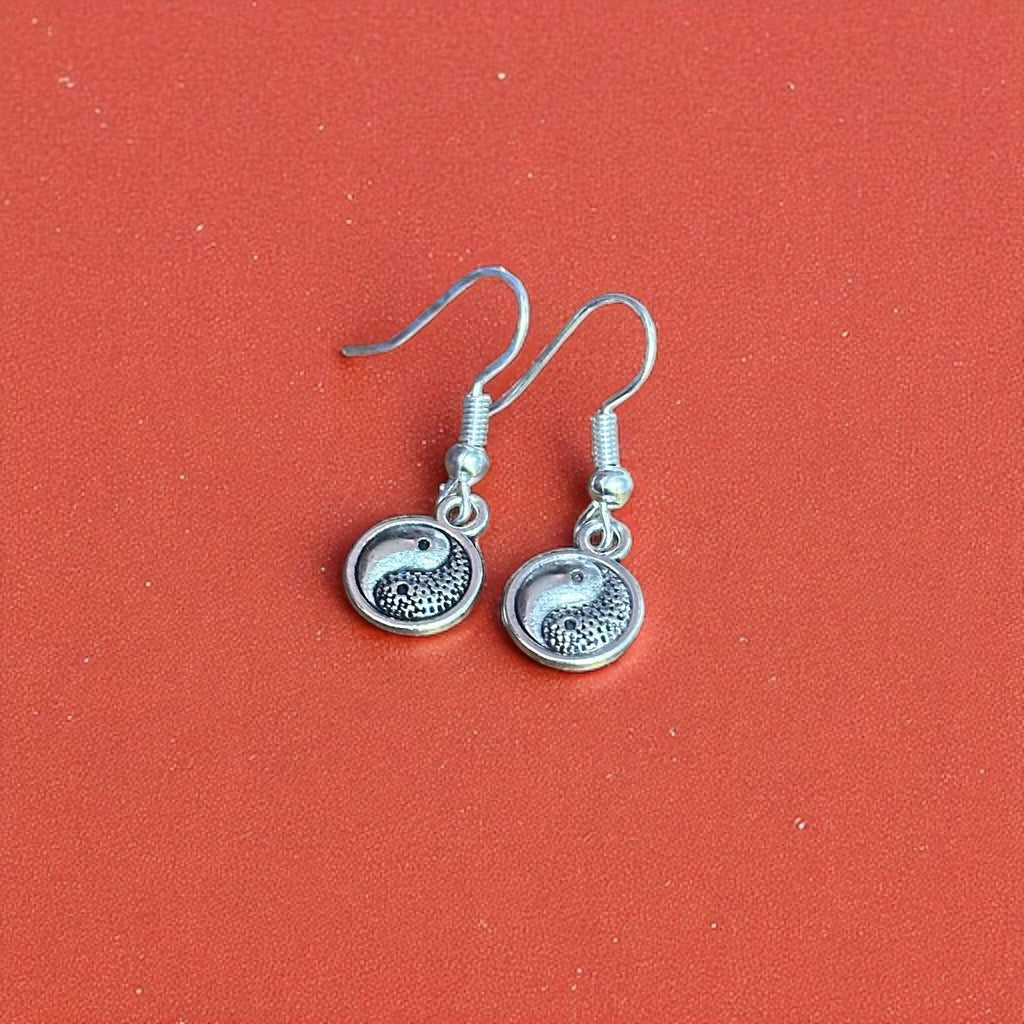 Chinese Fu Charm Drop Earrings