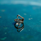 Alternative Creepy Gothic Tentacle Ring Darkened Silver Tone - Size Q 1/2