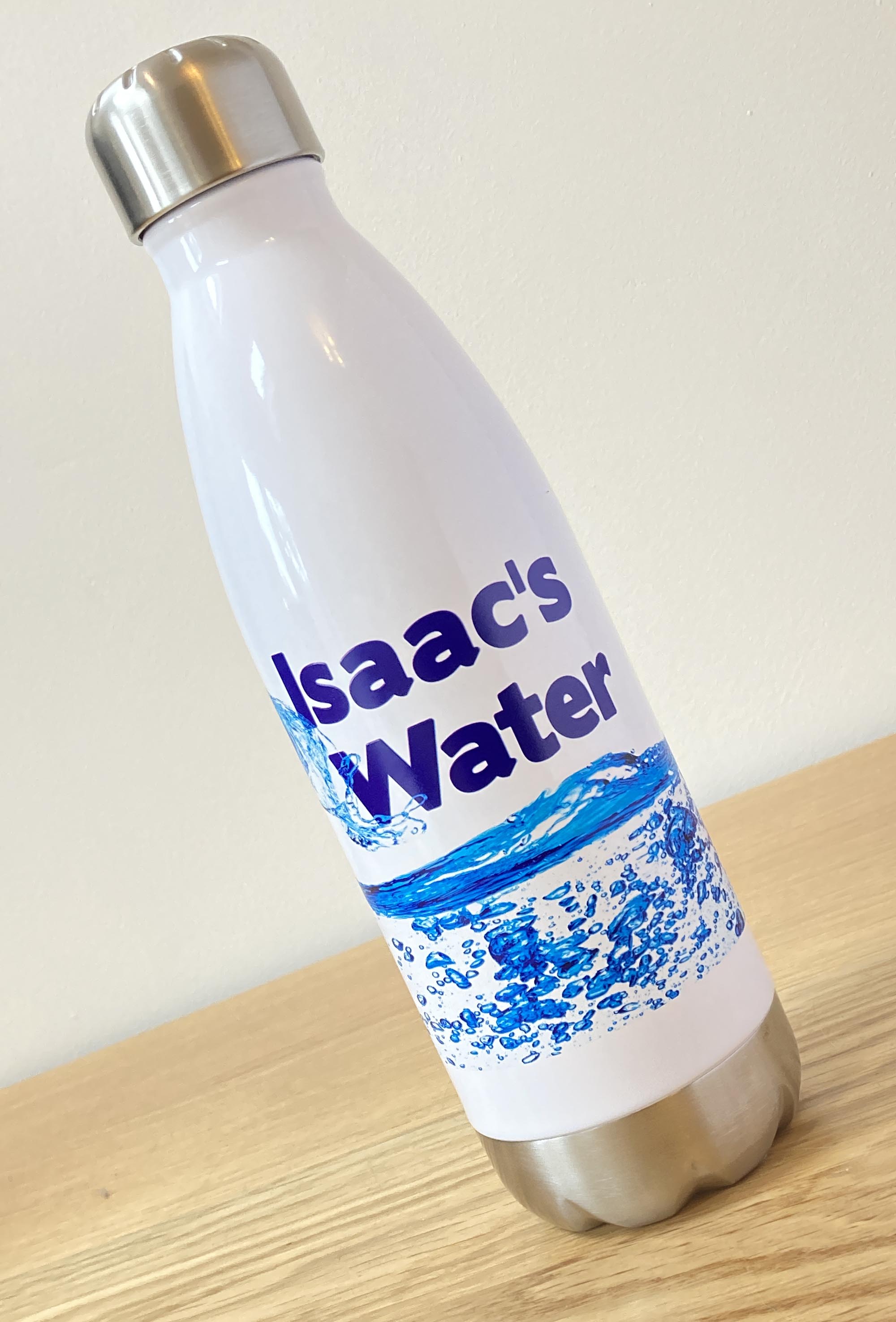 Personalised Steel Water Bottle - Wave Design