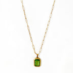 Elena Luxe Green Jewel Pendant Necklace