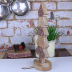 Lovell Wooden Christmas Tree Ornament Copper Jewel Design 38cm