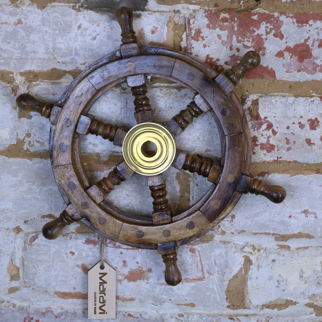 Naav Wooden Ships Wheel Natural Colour Small (30cm)
