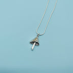 Toadstool Mushroom Pendant Necklace Slim Mushroom