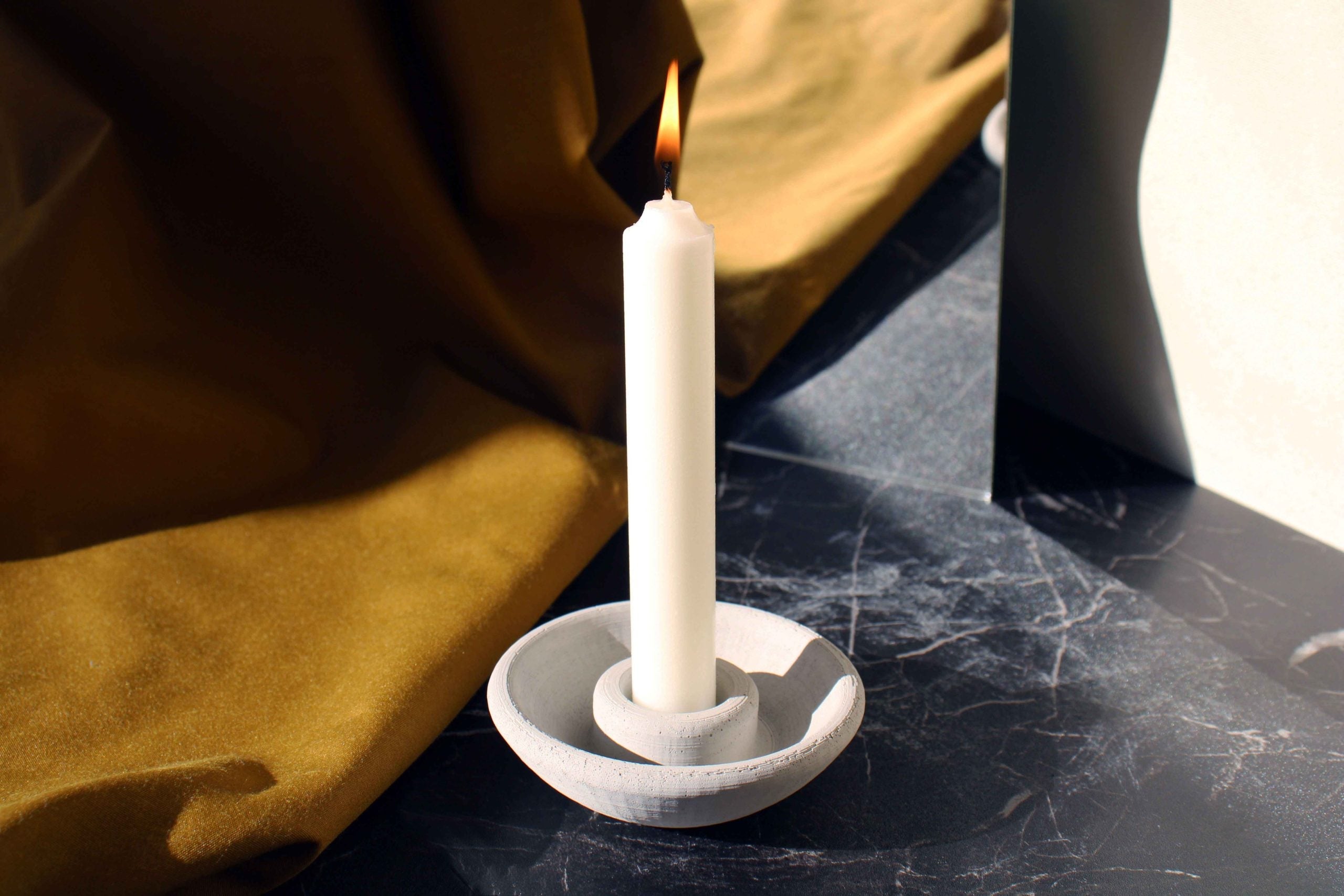 CONCRETE ROUND CANDLE HOLDER Default Title
