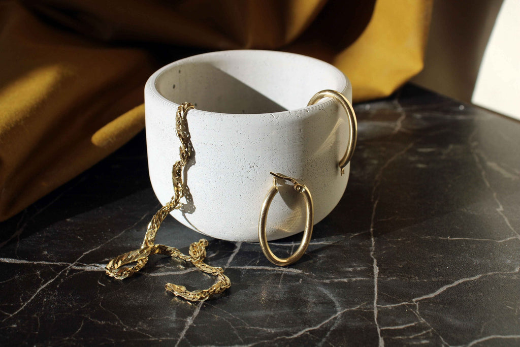 CONCRETE BIG JEWELLERY HOLDER, CONCRETE TEALIGHT HOLDER