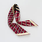 Kanagawa Wave Silk Scarf - 65cm Double-Sided Print Men's Neckerchief with Hand-Rolled Edges