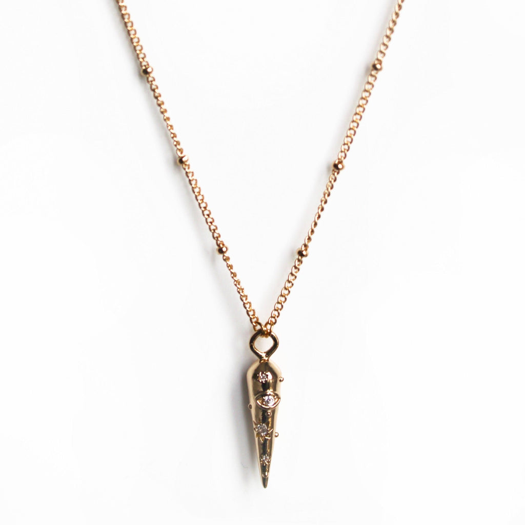 Samira 18k Gold Plated Jewelled Pendant Necklace