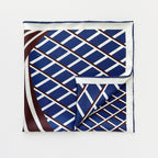 Kanagawa Wave Silk Scarf - 65cm Double-Sided Print Men's Neckerchief with Hand-Rolled Edges