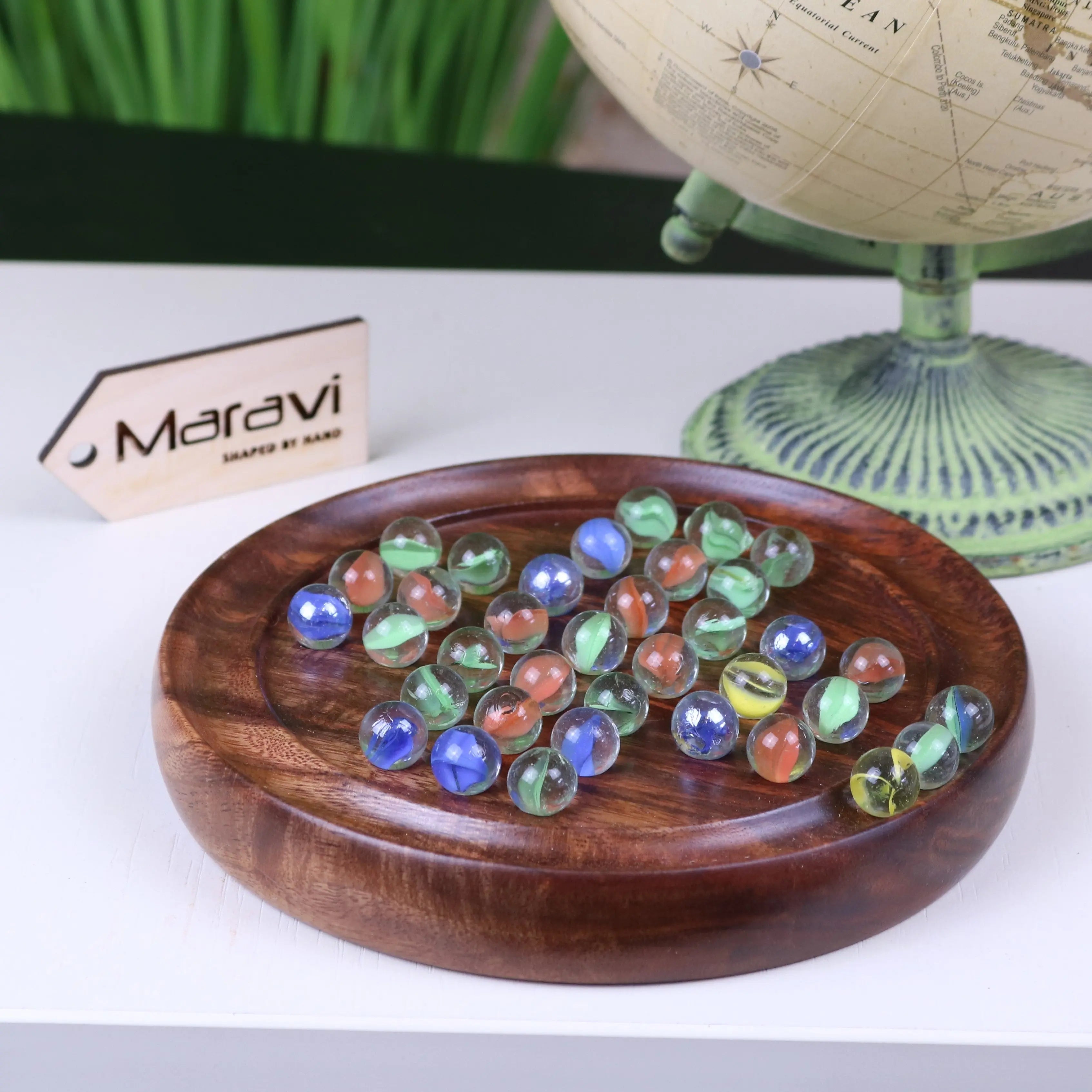 Jajur Wooden Solitaire Game Small 15cm