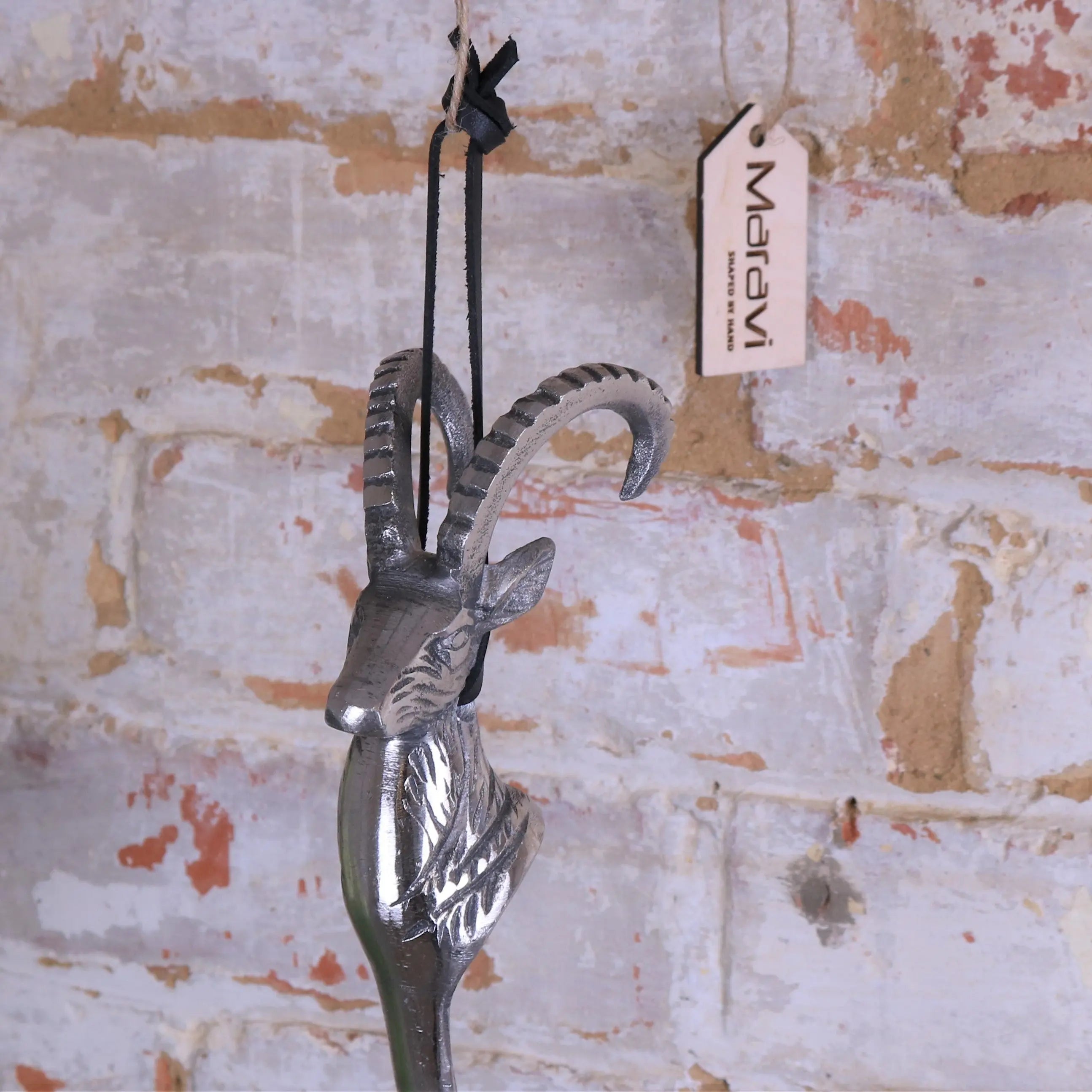 Khosa Animal Head Antique Style Metal Shoe Horn Ram