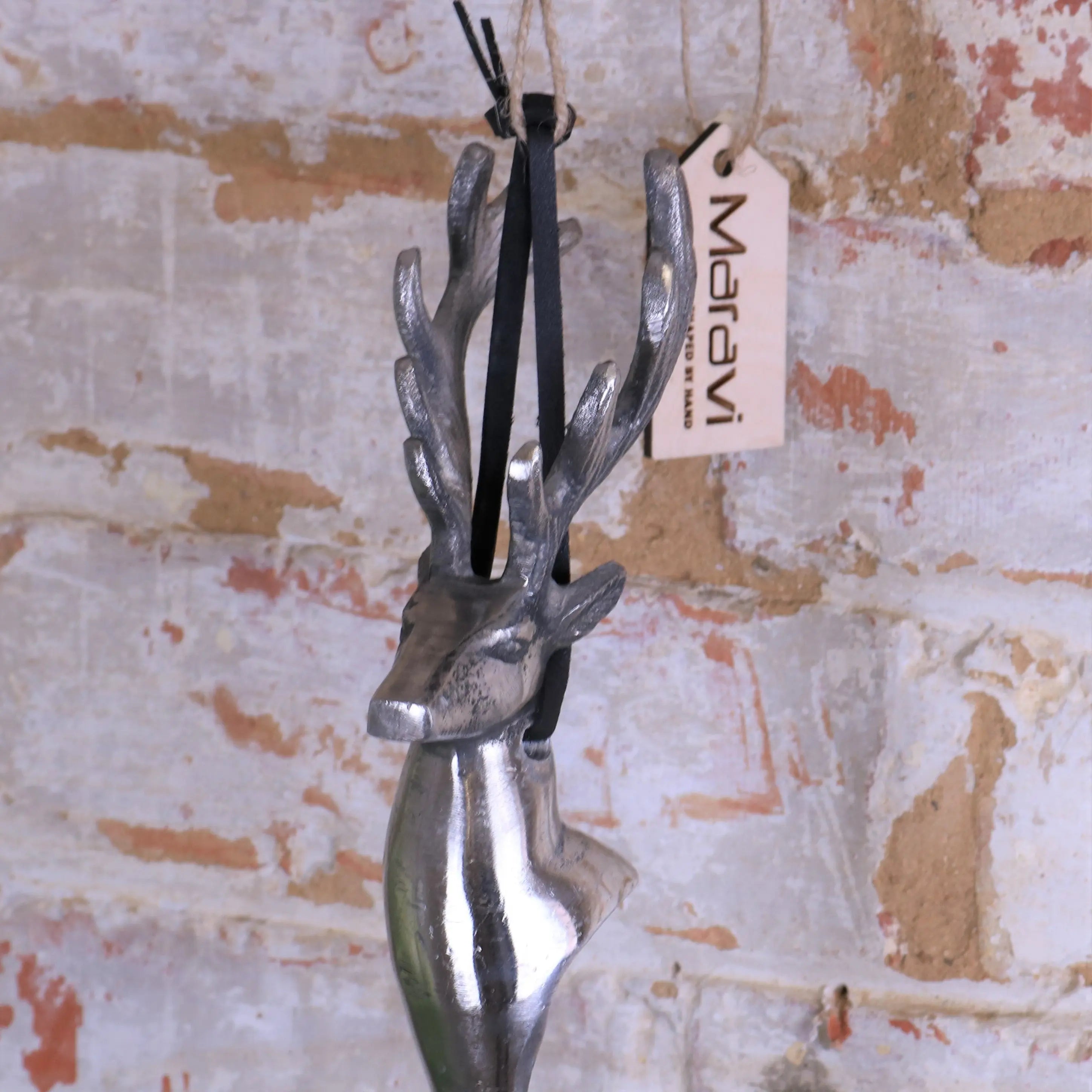 Khosa Animal Head Antique Style Metal Shoe Horn Stag