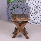 Vaitin Wooden Folding Stool