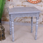 Erki Mango Wood Rectangular Side Table Grey Painted