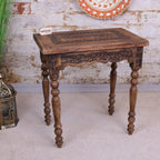 Erki Mango Wood Rectangular Side Table Burnt Wood