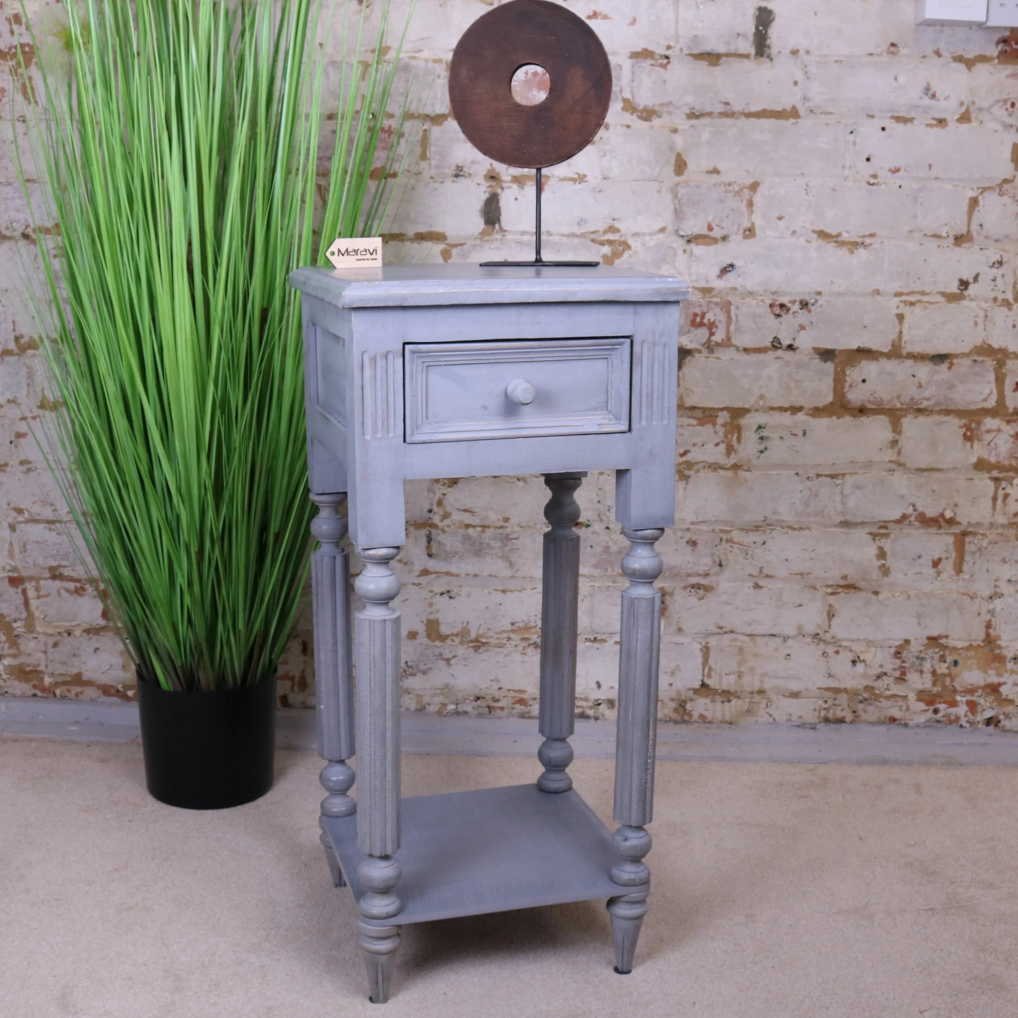 Toyani Square Tall Display Table Painted Grey