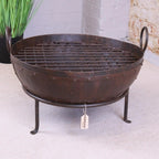 Vintage Kadai Bowl with Stand Garden Fire Pit Bowls 60cm