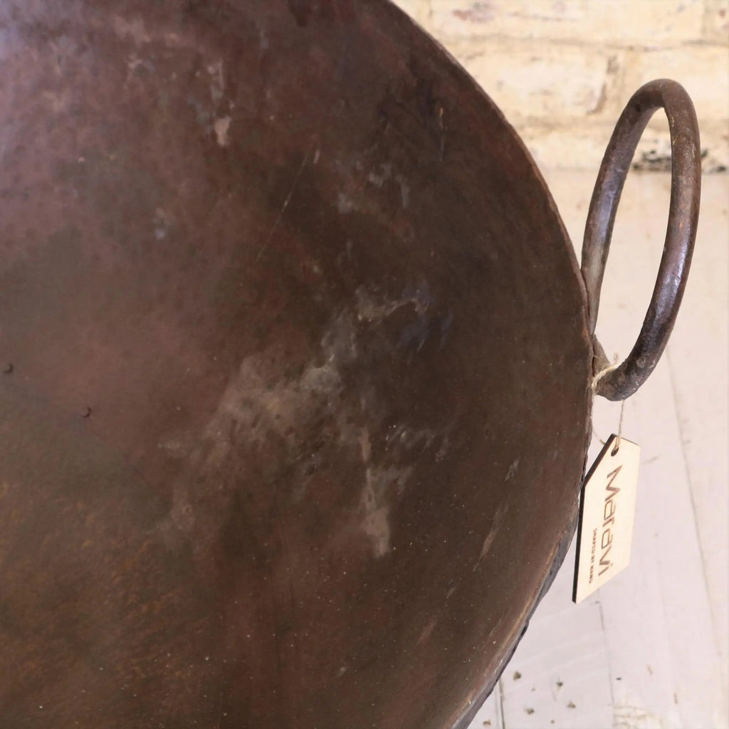 Vintage Giant Kadai Fire Bowl with Stand Garden Fire Pit