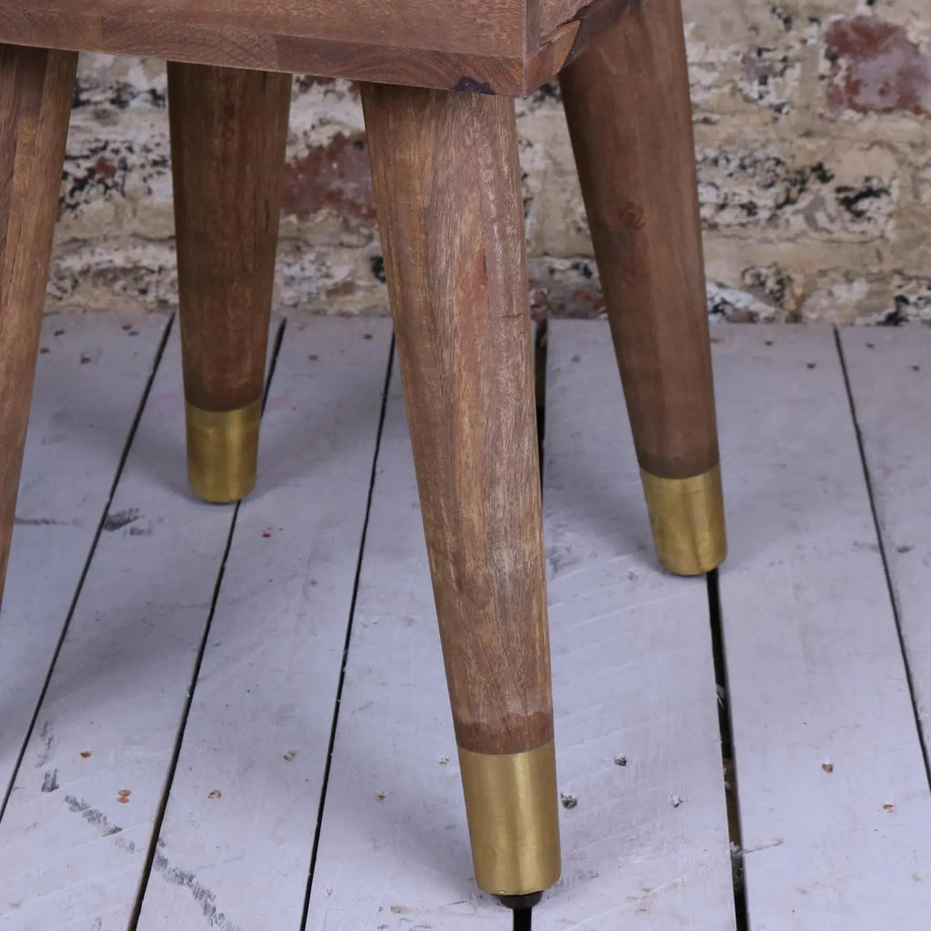 Joypur Mango Wood Bedside Cabinet Dimple Design