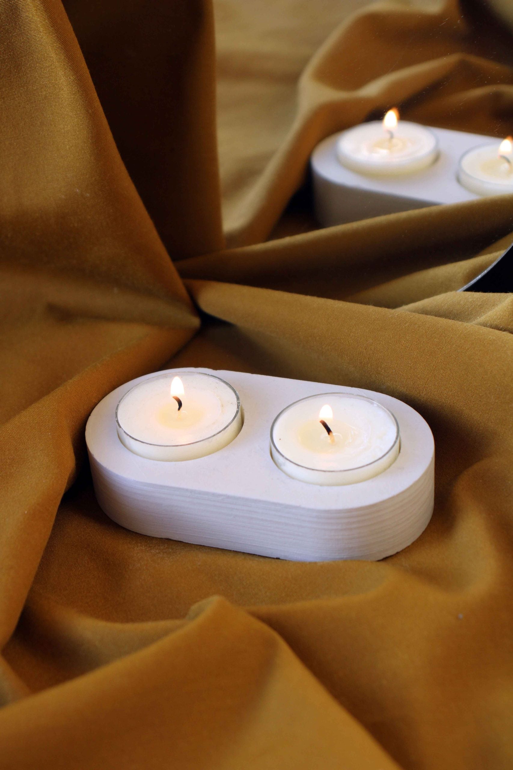 CONCRETE DOUBLE TEALIGHT HOLDER Default Title