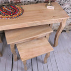 Golpur Solid Mango Wood Console Table Set of 3
