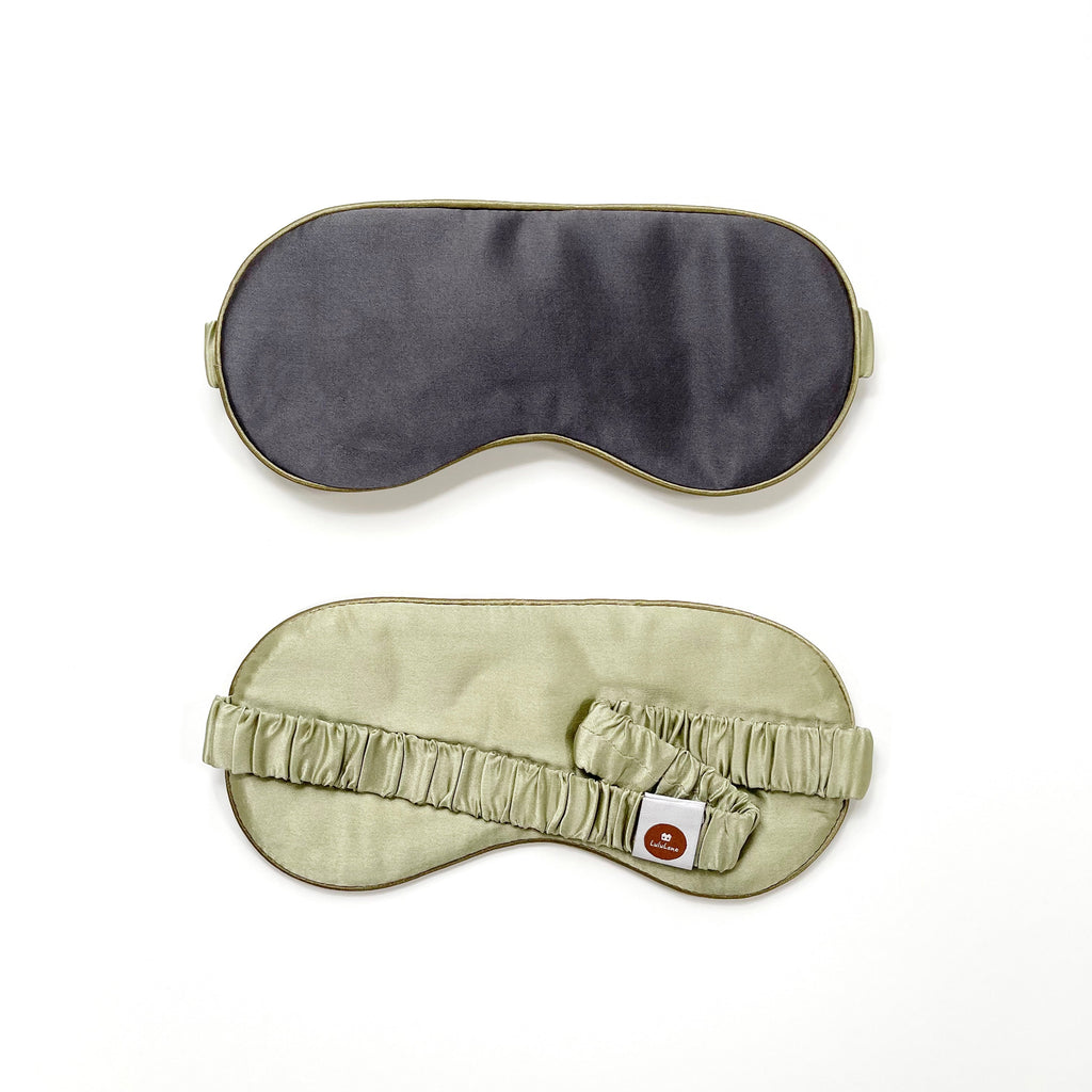 Luxury Double-Sided Silk Sleep Mask – Soft Eye Mask for Restful Sleep Deep Charcoal