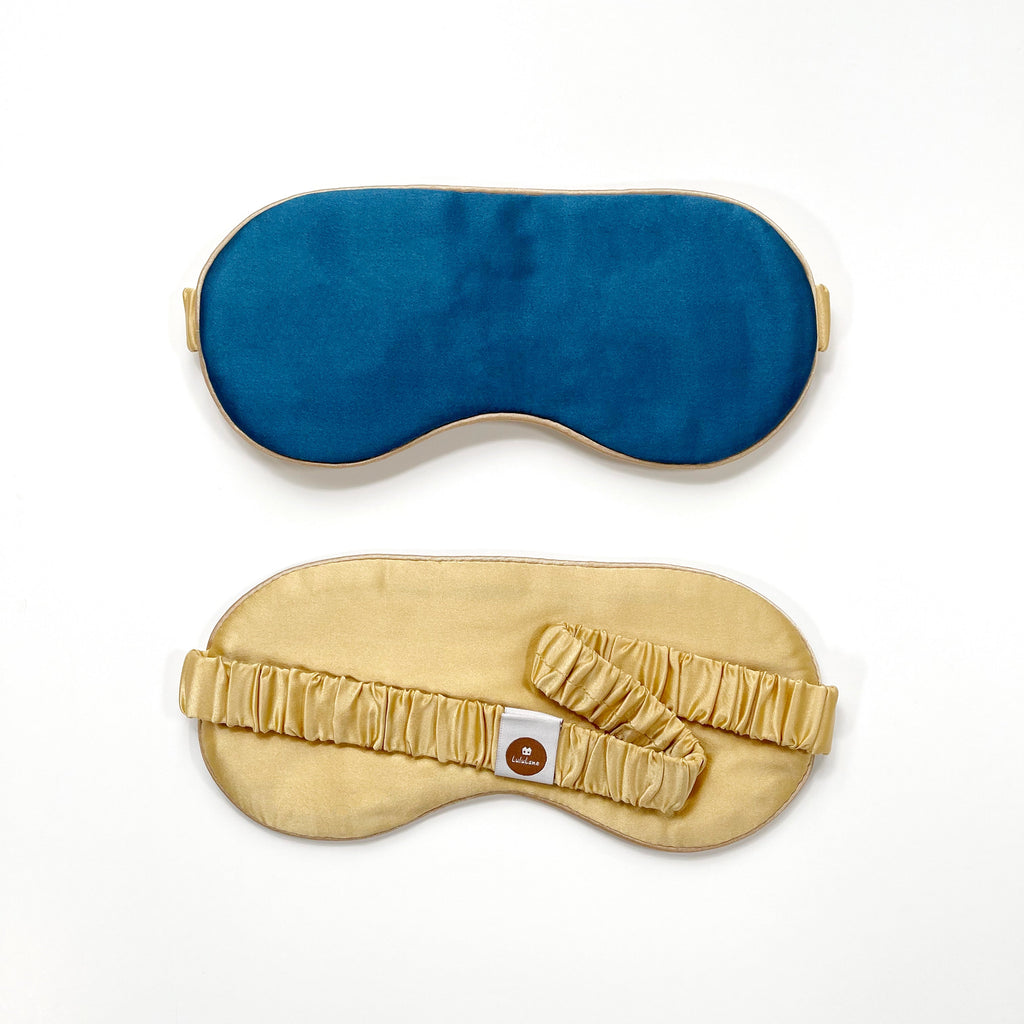 Luxury Double-Sided Silk Sleep Mask – Soft Eye Mask for Restful Sleep Rich Blue
