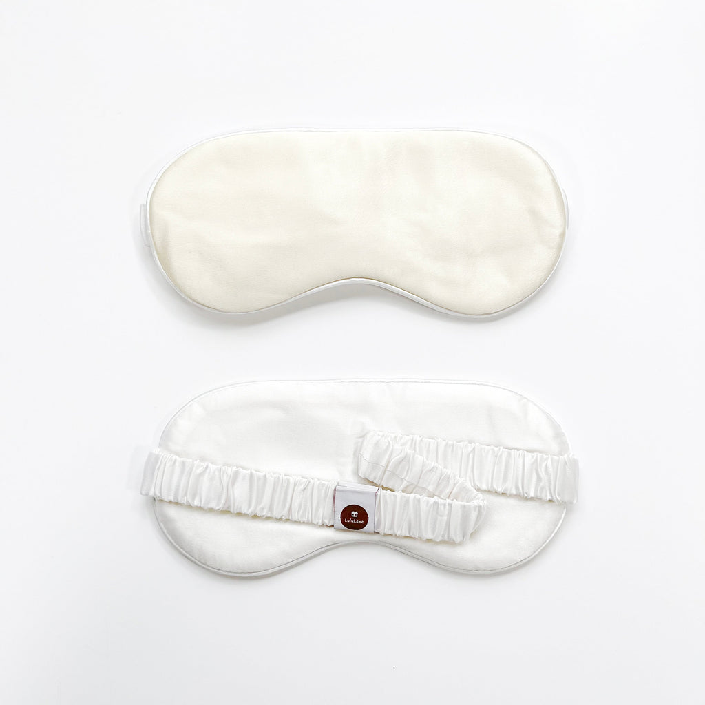 Luxury Double-Sided Silk Sleep Mask – Soft Eye Mask for Restful Sleep Ivory Cream