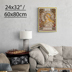 "Zodiaque or La Plume" by Alphonse Mucha on Framed Canvas, Acrylic, Canvas, Framed Prints or Print-only